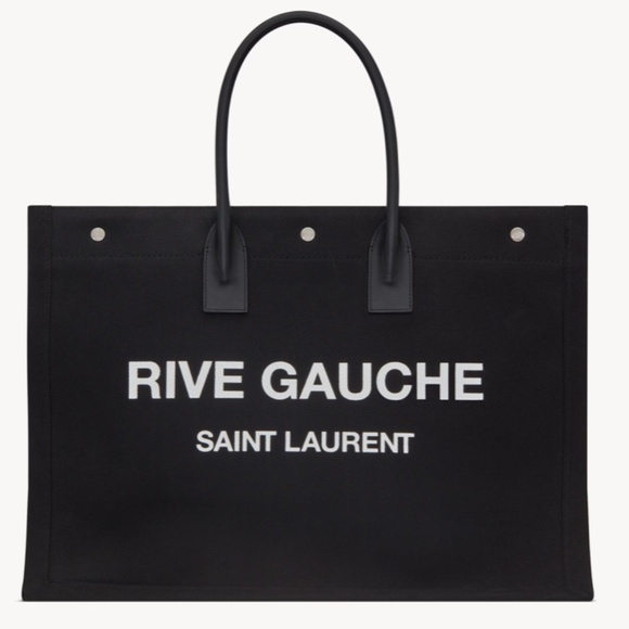 Saint Laurent Rive Gauche black and white tote bag used - Picture 1 of 5